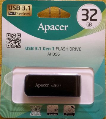 Flash Drive แฟลชไดร์ฟ 32GB Apacer (AH356) USB 3.1 Black
