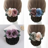 Japan and South Korea Flower Hair Accessories Bank Hotel temperament nurse curling net bag to work elegant professional hairpin