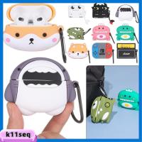 K8SEQ ซิลิโคน โกรธคืน การ์ตูนมังกร กล่องหูฟังบลูทูธ เคสสำหรับ airpods 3 เคสสำหรับ airpods Pro ที่ครอบหูฟัง