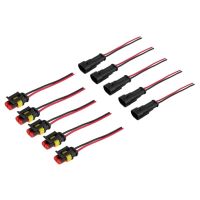 5 pcs/set 2 Pin Way Car Auto Waterproof Electrical Male Female Connector Plug with Wire AWG Marine Accessory