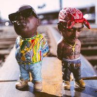 Mini Resin เครื่องประดับ Hip Hop ตลก Rapper Bro ชุด Figurine สำหรับในร่มกลางแจ้งเครื่องประดับตกแต่งของขวัญ