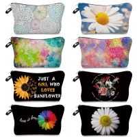 【CW】 Pretty Floral Print Women 39;s Cosmetic Bag Daisy Fashion Makeup Organizer School Portable Pencil Cases Travel Toiletry Bags Custom