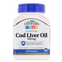 21st Century, Norwegian Cod Liver Oil, 400 mg, 110 Softgels