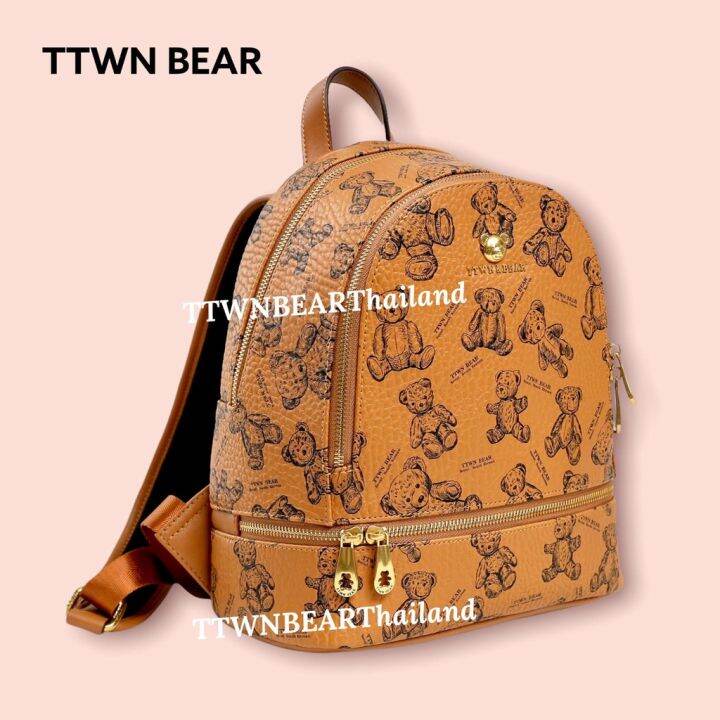 พร้อมส่งกระเป๋าหมี-ttwn-bear-กระเป๋าเป้น้องหมีน้ำตาล-หนังสวยมากงานขายดี