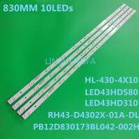 4PCS/LOT Backlight strip 10lamp For 43inch LED43HD580 RH43-D4302X-01A-DL HL-430-4X10 LED43HD310 PB12D830173BL042-002H D44302X Electrical Circuitry Par