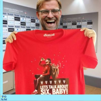 เสื้อลิเวอร์พูล Liverpool ลาย JK ดื่มเบียร์ฉลอง Liverpool t-shirt Jergen Klopp LETS TALK ABOUT SIX S-5XL