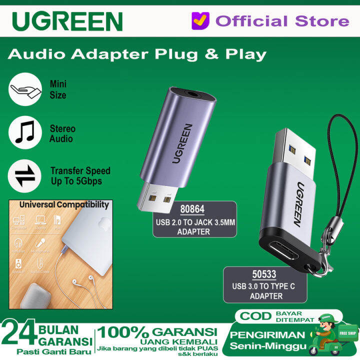 UGREEN USB Sound Card External Audio Adapter To Jack 3.5mm 80864
