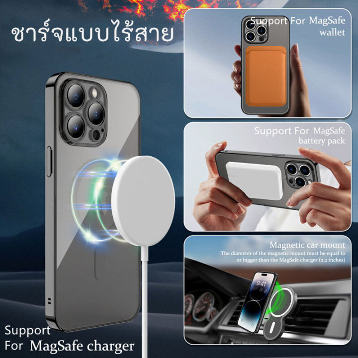 meetu-สำหรับmagsafe-magnetic-clear-ฝาครอบเคสชุบหรูหรา-iphone-14-13-12-11-pro-maxชุบไร้สายชาร์จฝาครอบ