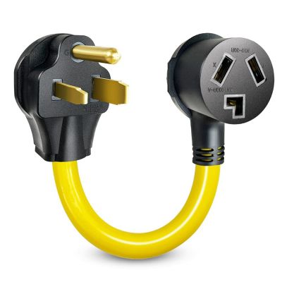 1 Piece NEMA 6-50P to 10-30R 240V 30 Amp 3 Prong Male Plug to 3 Prong Female Outlet Receptacle Yellow Copper