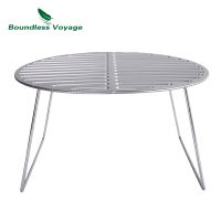 Boundless Voyage Titanium BBQ Grill Net with Folding Legs Outdoor Camping Picnic Ultralight Barbecue Charcoal Gridiron