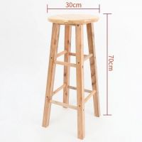 Bar stool, rubber wood, size 30×30x70 cm, (maximum load capacity: 160 kg.) - wood color