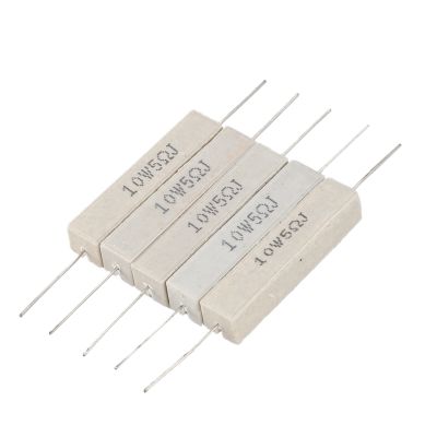 5pcs Wirewound Ceramic Cement Resistor 5 Ohm 10W Watt 5%