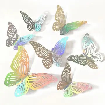 3D Four-Layer Hollow Butterfly Wall Sticker Wedding Decoration Festival  Home Decor Wallpaper Pearl Paper Butterflies