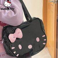 Sanrio Hello Kitty กระเป๋าสะพายไหล่ PU หนังกระเป๋าถือสตรีกับโบว์น่ารักการ์ตูนอเนกประสงค์กระเป๋า Y2k เกาหลี Luxury Design กระเป๋า