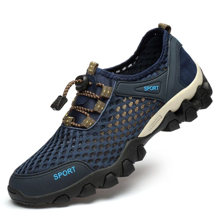 Summer Men Casual Sneakers Breathable Mesh Shoes Mens Non-Slip Outdoor Hiking  Shoes Mens Climbing Trekking Shoes Zapatos Hombre 