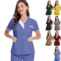 เสื้อพยาบาลเสื้อชุดยูนิฟอร์มทำงานผู้หญิงคนงานสุขภาพ Femme ร้านเสริมสวยพยาบาลชุดเครื่องแบบทำงาน Hemsire