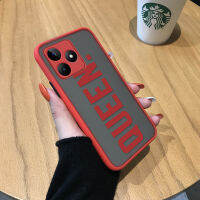 เคสโทรศัพท์พร้อมสำหรับ Realme นาร์โซ N53 Realme C53ดีไซน์คำภาษาอังกฤษมีน้ำค้างแข็งโปร่งใสแข็งเคสใส่โทรศัพท์เด็กชายเด็กหญิงกันกระแทกปกหลังแบบเต็มเคสป้องกันกล้อง