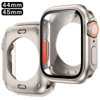 44MM 45MM Glass+Case For Apple Watch 8 7 45mm Tempered Glass Cover for iWatch 6 SE 5 4 44mm Full Coverage Frame Screen Protector