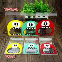 【CC】 50Pcs/Pack Transparent Plastic Cookie OPP Adhesive Birthday 8Z