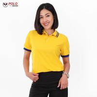 เสื้อโปโล KanekoTK สีสด ยับยาก สีเหลือง PK109 (หญิง) - PMKPOLOMAKER