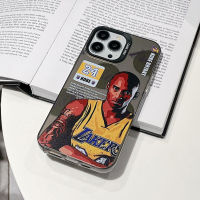 เคสโทรศัพท์ iphone ของ European and American fashion star NBA Kobe Bryant Jordan Apple 14promax mobile phone case iPhone13 color silver 12/11 hard