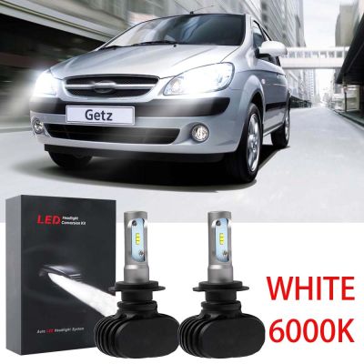 New หลอดไฟหน้า LED 6000K สีขาว สําหรับ Hyundai GETZ 2007-2011 2 ชิ้น