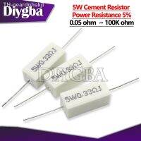 【hot】¤﹍ 10pcs 5W 5 Cement Resistor Resistance 0.1 10K 0.1R 0.5R 1R 10R 100R 0.22 0.33 0.5 1 2 5 8 10 15 20 25 30 1K ohm