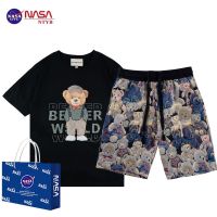 【July hot】 NASA European station light luxury short-sleeved suit mens trendy handsome 2023 summer new style with pure