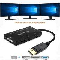 4 In 1 Displayport DP เป็น HDMI DVI VGA จอแสดงผลและจอภาพวิดีโอสายอะแดปเตอร์หลายตัวรองรับ3จอภาพ DVI HDMI VGA ทำงานพร้อมกัน