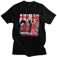 Retro Anime Akira T Shirt For Men Pure Cotton Urban Manga T-shirt Short Sleeved Neo Tokyo Tshirt Shotaro Kaneda Tee Top Clothing XS-6XL