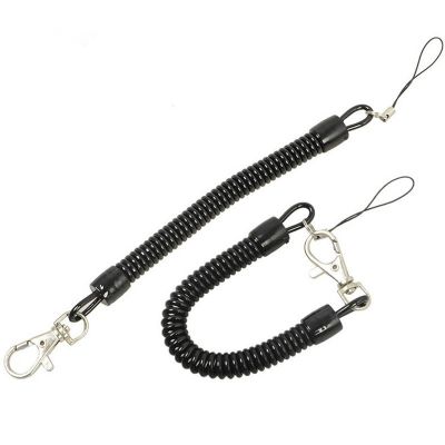 Black High Quality Bungee Cord Old Man Mobile Phone Anti-Loss Strap Running Phone Anti-Loss Spiral Telephone Line Elastic Rope