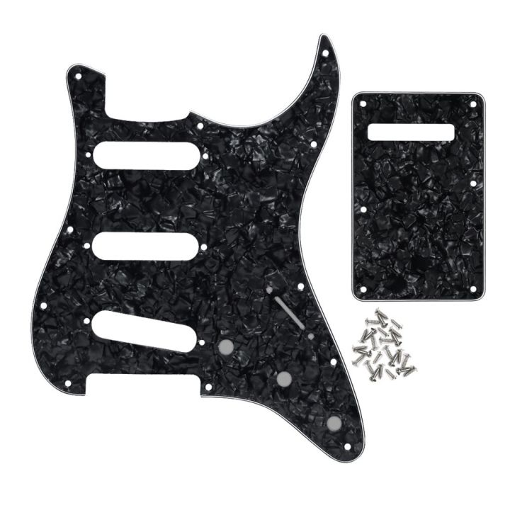 ชุดหมัดของ-pearloid-pearloid-11หลุมแผ่นหลังปิคการ์ดกีตาร์ไฟฟ้าที่ทันสมัยและสกรู-pickguard