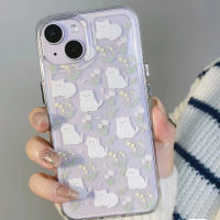 Cute Cat Tulips Soft Transparent Phone Casing Compatible for IPhone 14 13 12 11 Pro XS Max X XR 7 8 6 6S Plus Shockproof Case TPU Cover