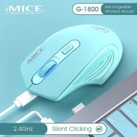 iMice Rechargeable Type C Wireless Mouse Silent Button Computer 1600 DPI Ergonomic Gaming Mause Optical USB For Laptop PC Basic Mice