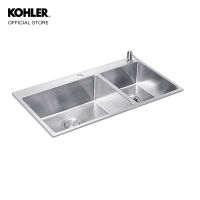 KOHLER Kitchen sink Ladena อ่างล้างจานสเตนเลส 2 หลุม รุ่นลาเดน่า K-23846X-2HD-NA