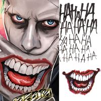 【YF】 Waterproof Temporary Tattoo Sticker Skull Joker Clown Pattern Water Transfer Body Art Fake for Women Men  255337