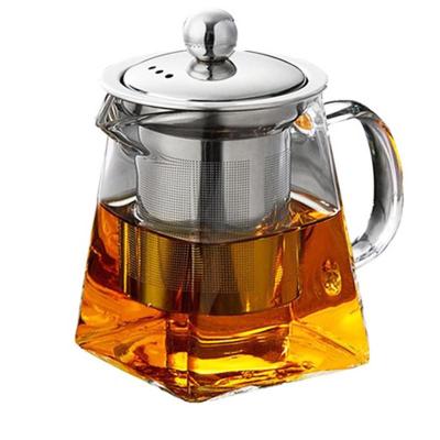 Glass Teapot With Stainless Steel Infuser And Lid For Blooming And Loose Leaf Tea