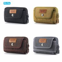 Tas Ponsel Mini Universal untuk Xiaomi/Iphone/HTC/Nokia Tas Pinggang Saku Kecil Kanvas Tahan Air Tas Luar Ruangan