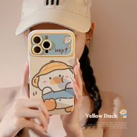 2CO เคสซิลิโคนนิ่มลายการ์ตูนเป็ดน่ารักสำหรับ iPhone 14 13 12 11 Pro Max XS XR Max 8 7 Plus + SE 2020เคสมือถือแบบคลุมทั้งหมดตัวปกป้องกล้องถ่ายรูปสไตล์ INS