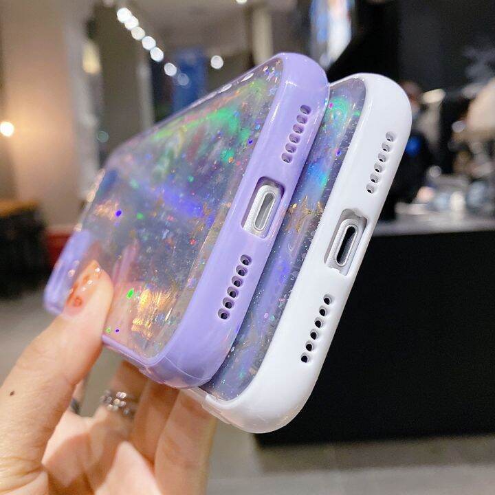 cold-noodles-เลเซอร์การ์ตูน-planet-star-เคสโทรศัพท์สำหรับ-iphone-12-mini-11-pro-max-xr-xs-8-7-plus-x-soft-clear-candy-สี-glitter-powder-cover