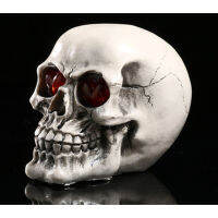 JAPAN โมเดล หัวกะโหลก ดวงตามีไฟ LED สุดโหด วัสดุ เรซิ่น Resin กะโหลกผี Skull ตกแต่งบ้าน ปาร์ตี้ฮาโลวีน Halloween โครงกระดูก หัวกะโหลกจำลอง ของขวัญ Gift Limited edition ของสะสมคอลเลคชั่นพิเศษ Collection