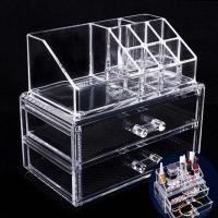 2018 NEW Cosmetic Organizer 2-layer Drawers Acrilico Desk Jewelry Organizer Acrylic Makeup Organizer Arrangement Storage Box