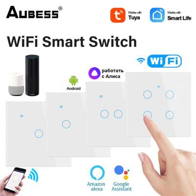สวิตช์ไฟติดผนัง1234แก๊งผนังแผง Wifi รีโมทคอนลไร้สายสวิตช์ควบคุม App สำหรับ Alexa และ Home Smart Switch