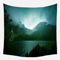 Mountains Psychedelic Tapestry Forest Wall Hanging River Village Dorm Decor Blanket Woven Personalized Tapestries