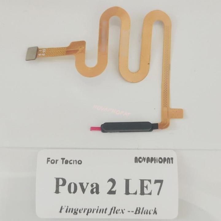 novaphopat-ของแท้สำหรับ-tecno-pova-2-le7ปุ่มพาวเวอร์ด้วยลายนิ้วมือเปิดปิดที่บ้านควบคุมด้วยกุญแจปลดล็อคสายเคเบิลแบบยืดหยุ่นเซนเซอร์-lpx3762ชิ้นส่วนทดแทน