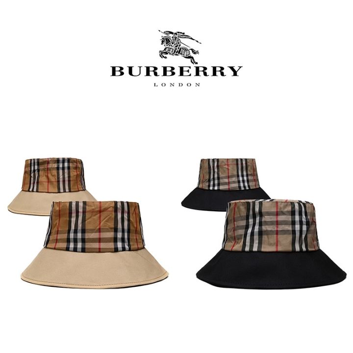 Ready Stock Burbery Cap Fashion Cap Outdoor Cap Fisherman's Hat Bucket Hat  Fishing Hat Tide Brand Cap Sunscreen Cap 