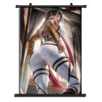 ♝▪ โจมตี Titan Mikasa Ackerman อะนิเมะผ้าผ้า Wall Scroll โปสเตอร์ตกแต่งบ้านคอสเพลย์ Uncensored