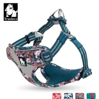 TRUELOVE Step In Dog Harness Adjustable Nylon Durable Pet Vest Harness Floral Reflective Soft Breathable for Small Medium Large Dogs Walking Running