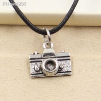 New Fashion Tibetan Silver Color Retro Camera Pendant Necklace Choker Charm Black Leather Cord Factory Price Handmade Jewelry