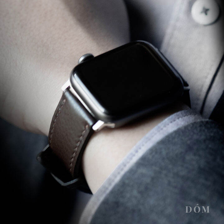 สายนาฬิกา-apple-watch-strap-dom-type-04-สายนาฬิกาหนังแท้-full-grain-สายแอปเปิ้ลวอชหนังแท้-apple-watch-6-amp-7-and-apple-watch-ultra